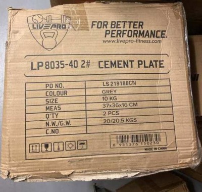 Livepro cementvikter 2 x 10 kg i originalkartong, Pallet Deal i Stockholm