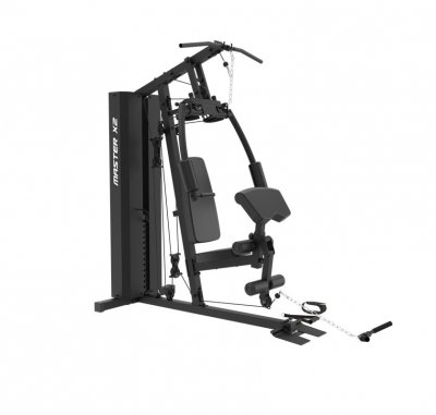 Master Hemgym X2 multigym träningsstation med 93 kg viktmagasin och skyddat metallhölje