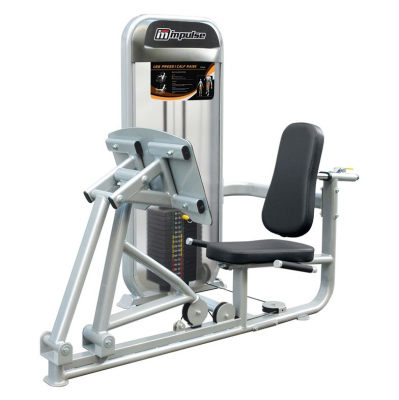 Impulse PL9010 Leg Press Calf Raise Grey benmaskin i grått stål med stor fotplatta och ryggstöd.