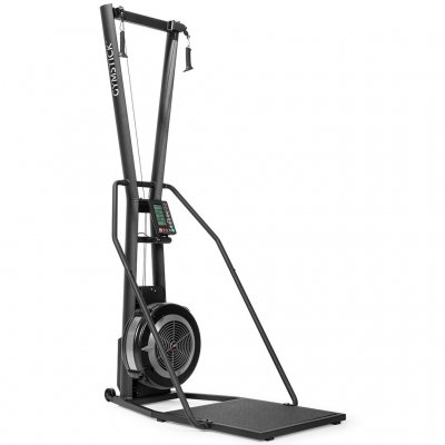 Gymstick Air Ski Trainer Pro skitrainer med hög ram, luftmotstånd och fristående golvbas i svart utförande.