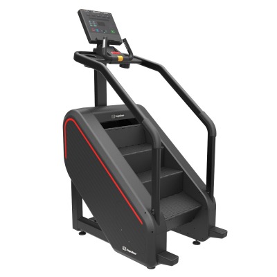 Impulse Stair Climber 700 trappmaskin med vertikal stegenhet, handtag framtill och robust ram i svart metall.