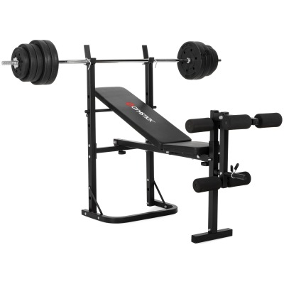 Gymstick Weight Bench 40kg Set komplett med skivstång och viktskivor