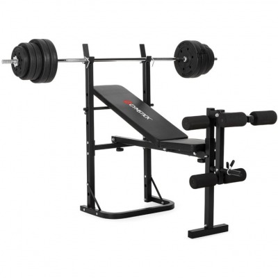 Gymstick Weight Bench 40kg Set komplett med skivstång och viktskivor