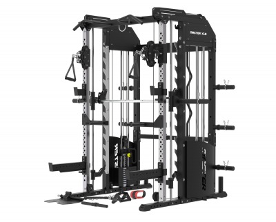 Master Fitness X18 Multimaskin – komplett träningsstation med Smithmaskin, kabeldrag och chins.