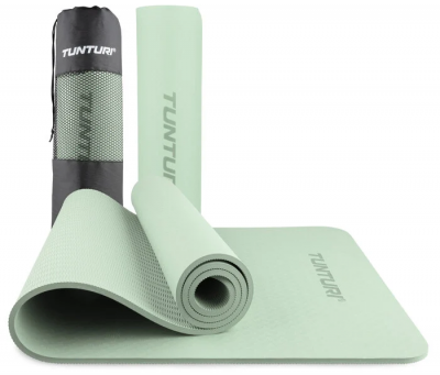 Tunturi Yoga Mat 8 mm Mint hoprullad träningsmatta TPE