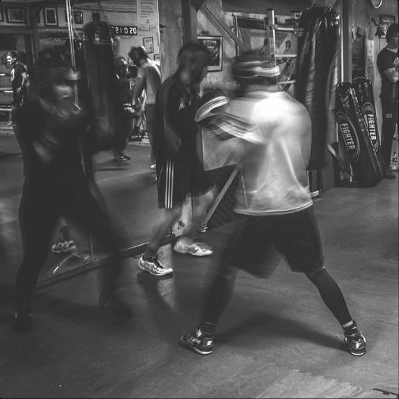 Träning i boxningslokalen hos Hammarby IF Boxning
